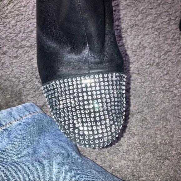 Rebecca Minkoff Crystal & Leather Ankle Boots - Picture 9 of 9